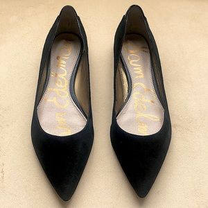 Sam Edelman Rae Black Suade Pointy Toe Flats Size 6.5